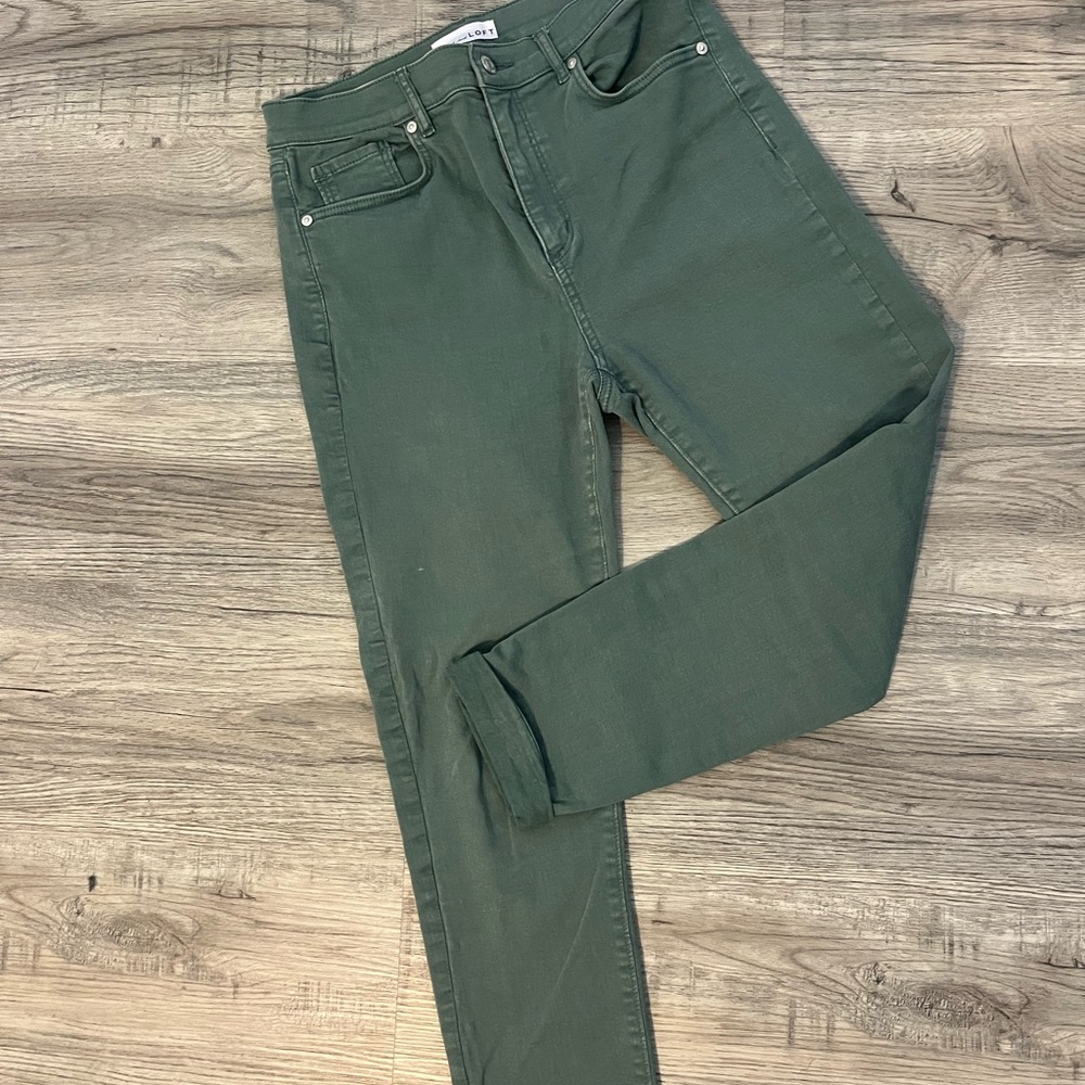 Loft Women's Green High-Rise Skinny Jeans